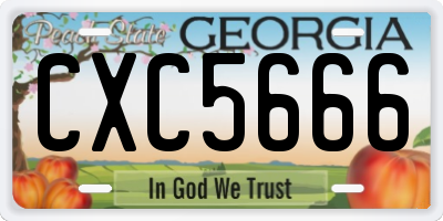 GA license plate CXC5666