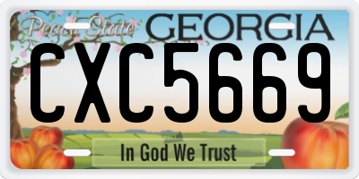 GA license plate CXC5669