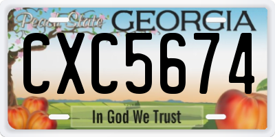 GA license plate CXC5674