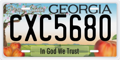 GA license plate CXC5680