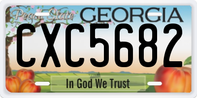 GA license plate CXC5682