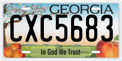 GA license plate CXC5683