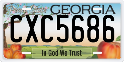 GA license plate CXC5686