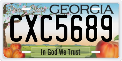 GA license plate CXC5689