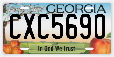 GA license plate CXC5690