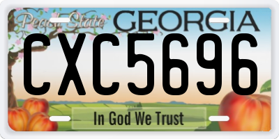 GA license plate CXC5696
