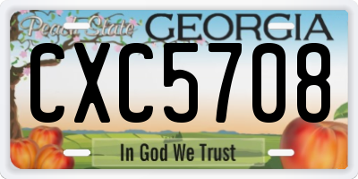 GA license plate CXC5708