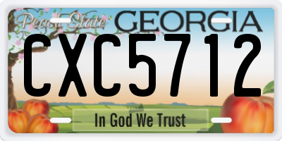 GA license plate CXC5712