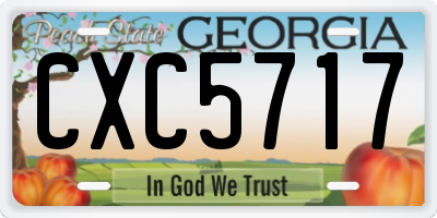 GA license plate CXC5717