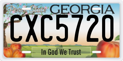 GA license plate CXC5720