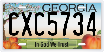 GA license plate CXC5734