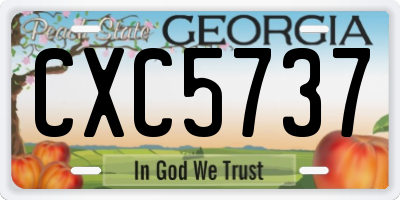 GA license plate CXC5737