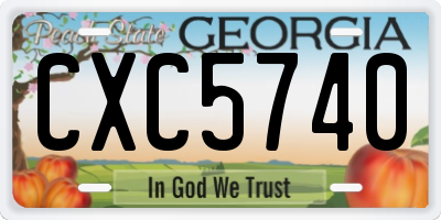 GA license plate CXC5740