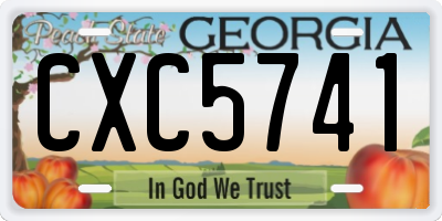 GA license plate CXC5741