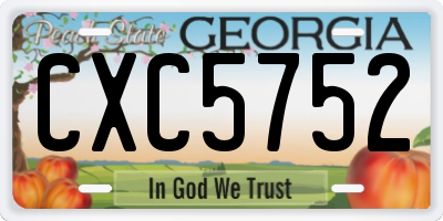GA license plate CXC5752