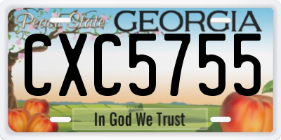 GA license plate CXC5755