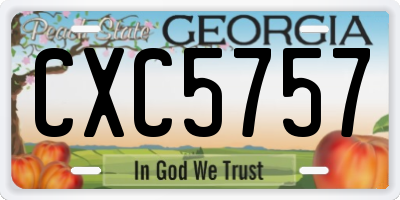 GA license plate CXC5757