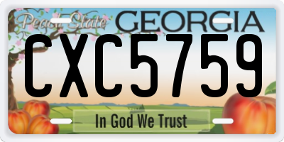 GA license plate CXC5759
