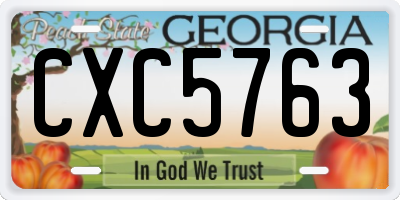 GA license plate CXC5763