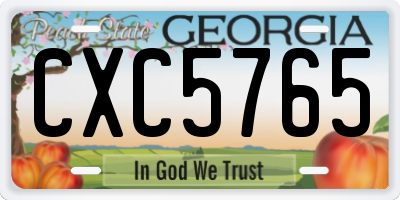 GA license plate CXC5765