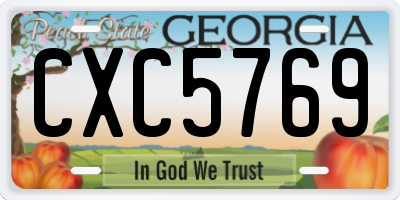 GA license plate CXC5769