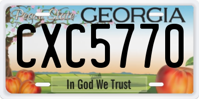 GA license plate CXC5770