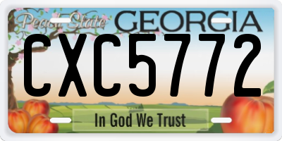 GA license plate CXC5772
