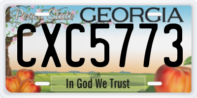 GA license plate CXC5773