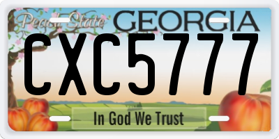 GA license plate CXC5777