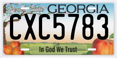 GA license plate CXC5783