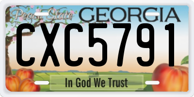 GA license plate CXC5791