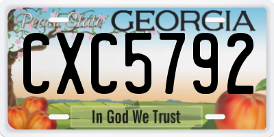 GA license plate CXC5792