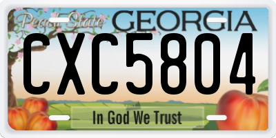 GA license plate CXC5804