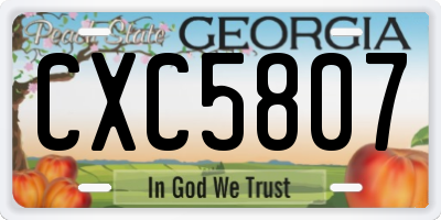 GA license plate CXC5807