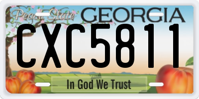 GA license plate CXC5811