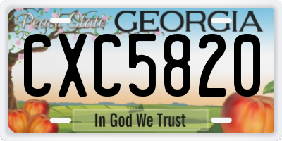 GA license plate CXC5820