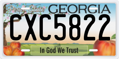 GA license plate CXC5822