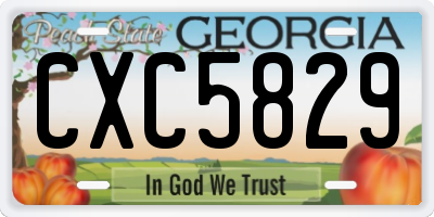 GA license plate CXC5829