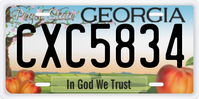 GA license plate CXC5834