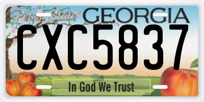 GA license plate CXC5837