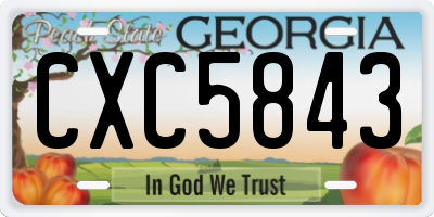 GA license plate CXC5843