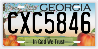GA license plate CXC5846