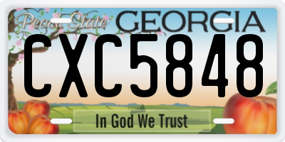 GA license plate CXC5848