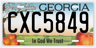 GA license plate CXC5849