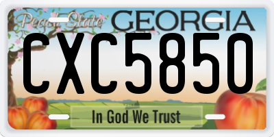 GA license plate CXC5850