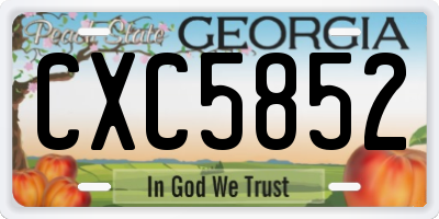 GA license plate CXC5852