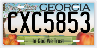 GA license plate CXC5853