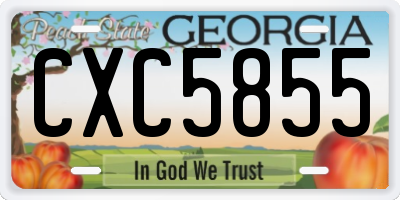 GA license plate CXC5855