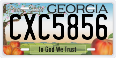 GA license plate CXC5856
