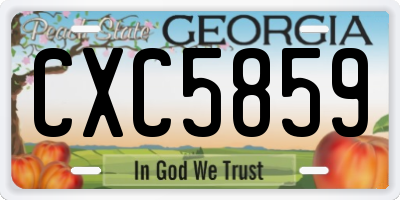 GA license plate CXC5859